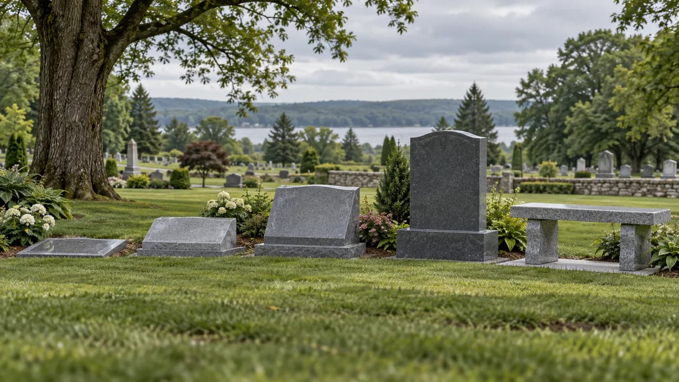 Common headstone styles shown for comparison.